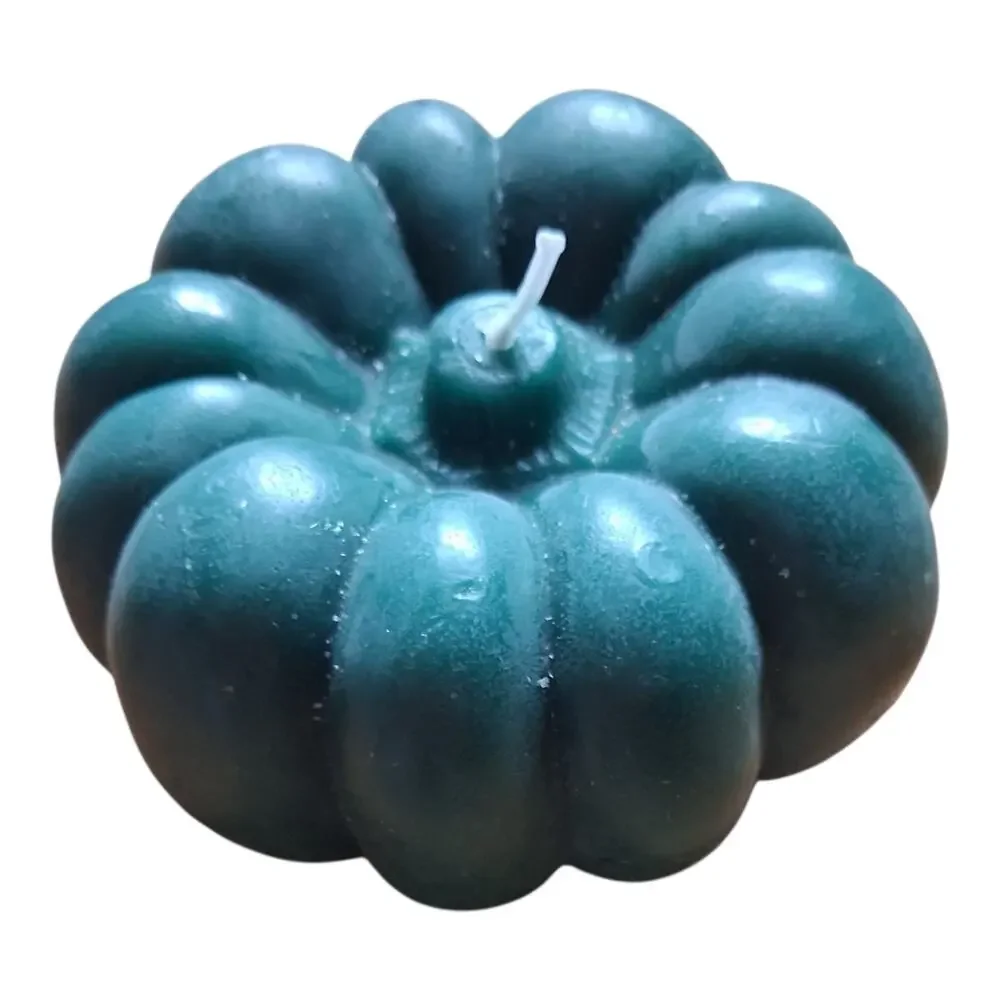 Blue Pumpkin Pillar Candle Unscented Halloween Fall Harvest Decor New
